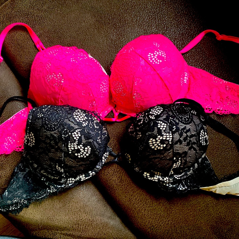 Two bombshell Victoria Secret push up bras